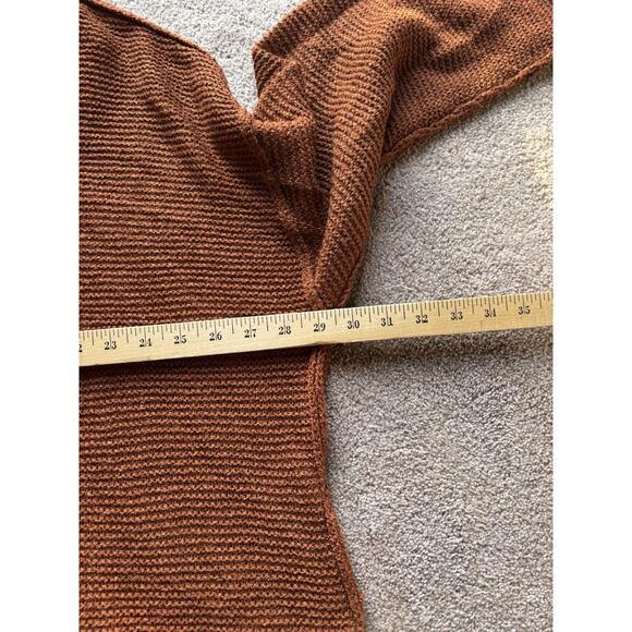 Plus 2X Oversize Sweater V Neck Rust Brown Living My Best Style x PINK LILY - Picture 4 of 6